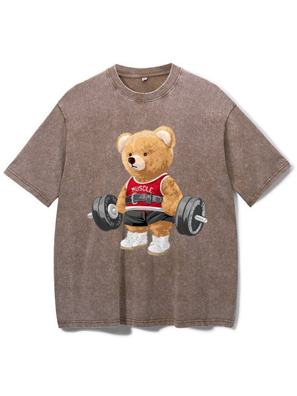 Exercise Bear Washed Gym T-Shirt - Ironfit
