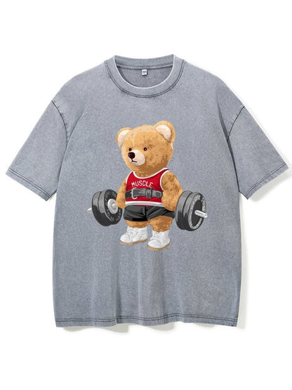 Exercise Bear Washed Gym T-Shirt - Ironfit
