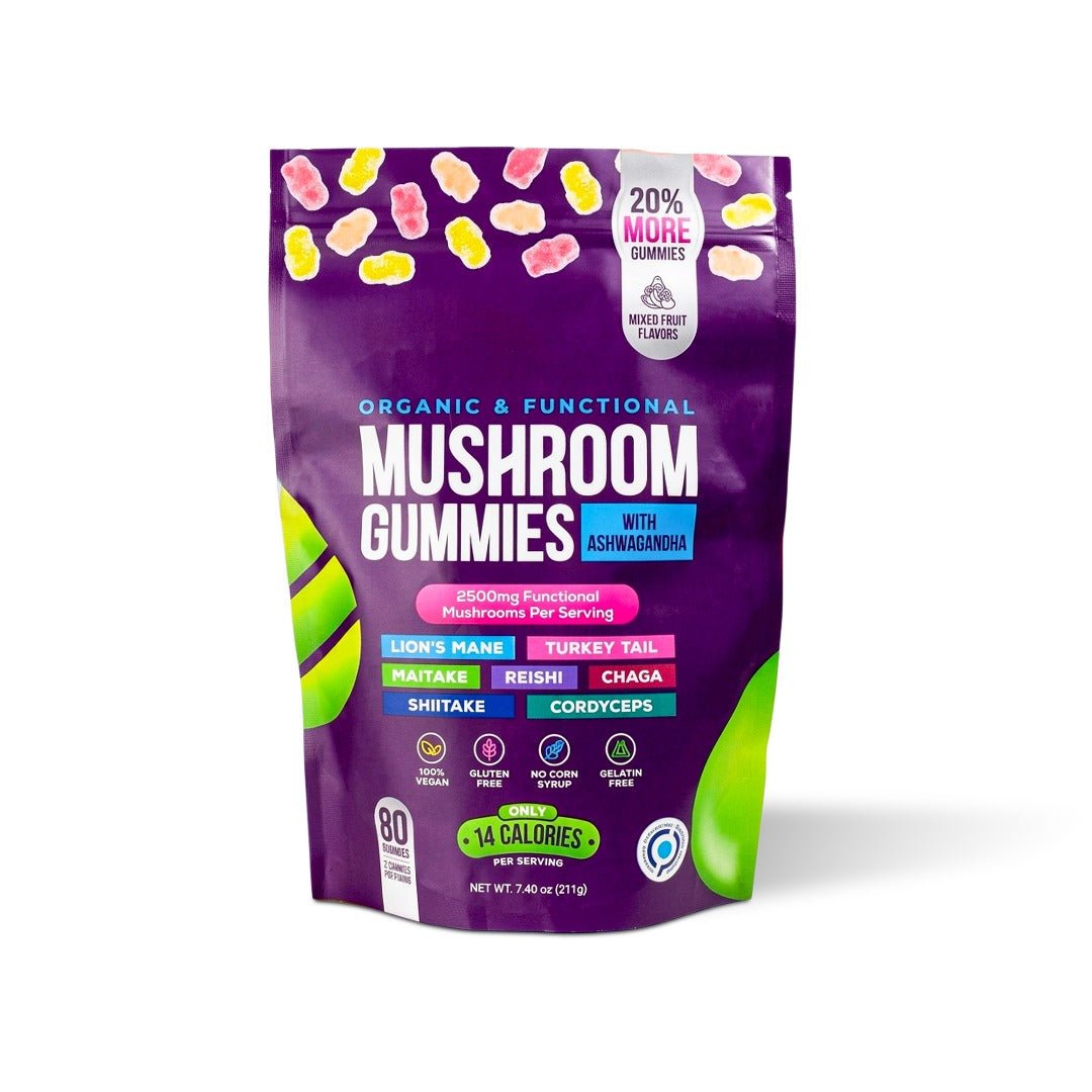 Focus & Calm Mushroom Gummies – 2500mg mit Lion’s Mane & Ashwagandha (80 pcs) - Ironfit