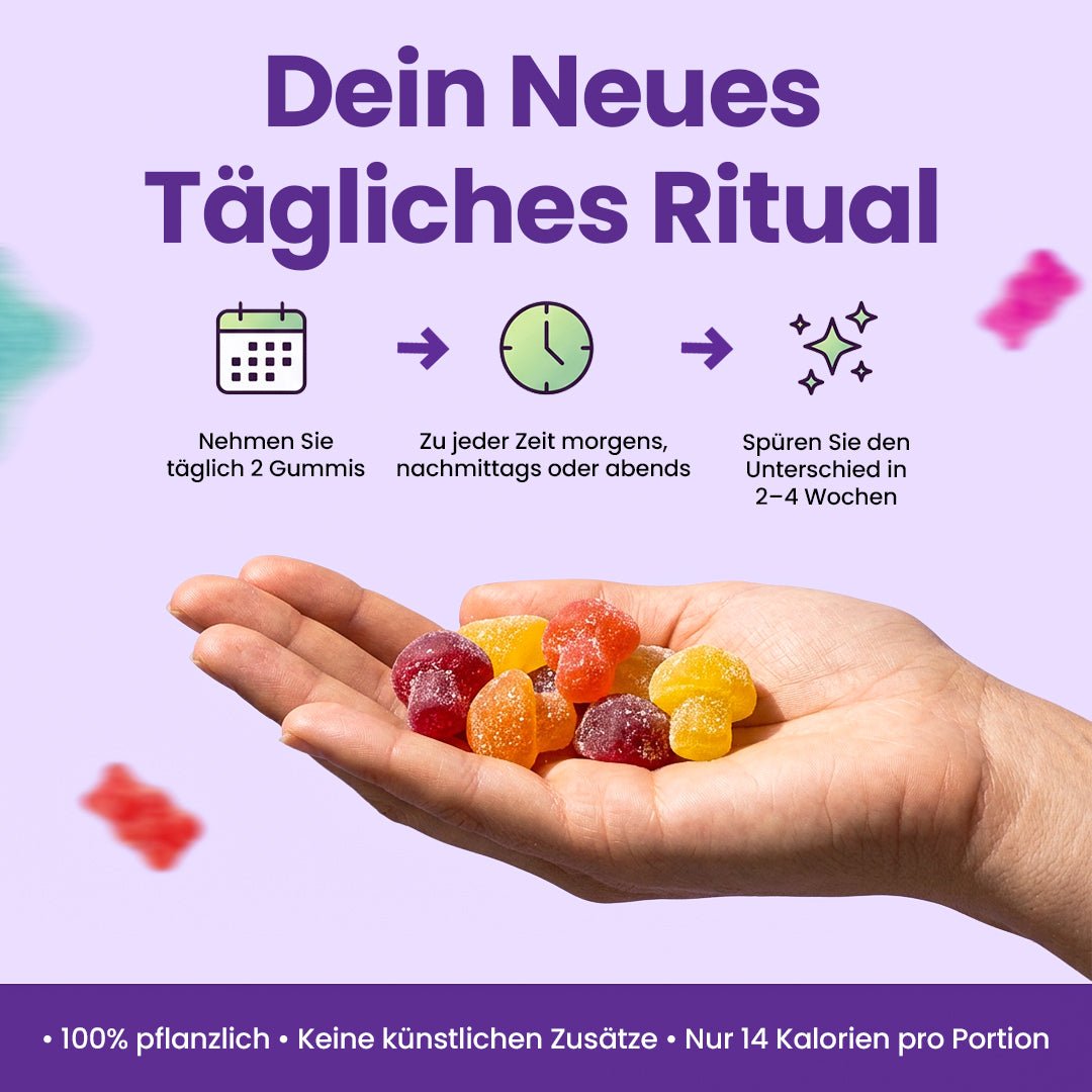 Focus & Calm Mushroom Gummies – 2500mg mit Lion’s Mane & Ashwagandha (80 pcs) - Ironfit