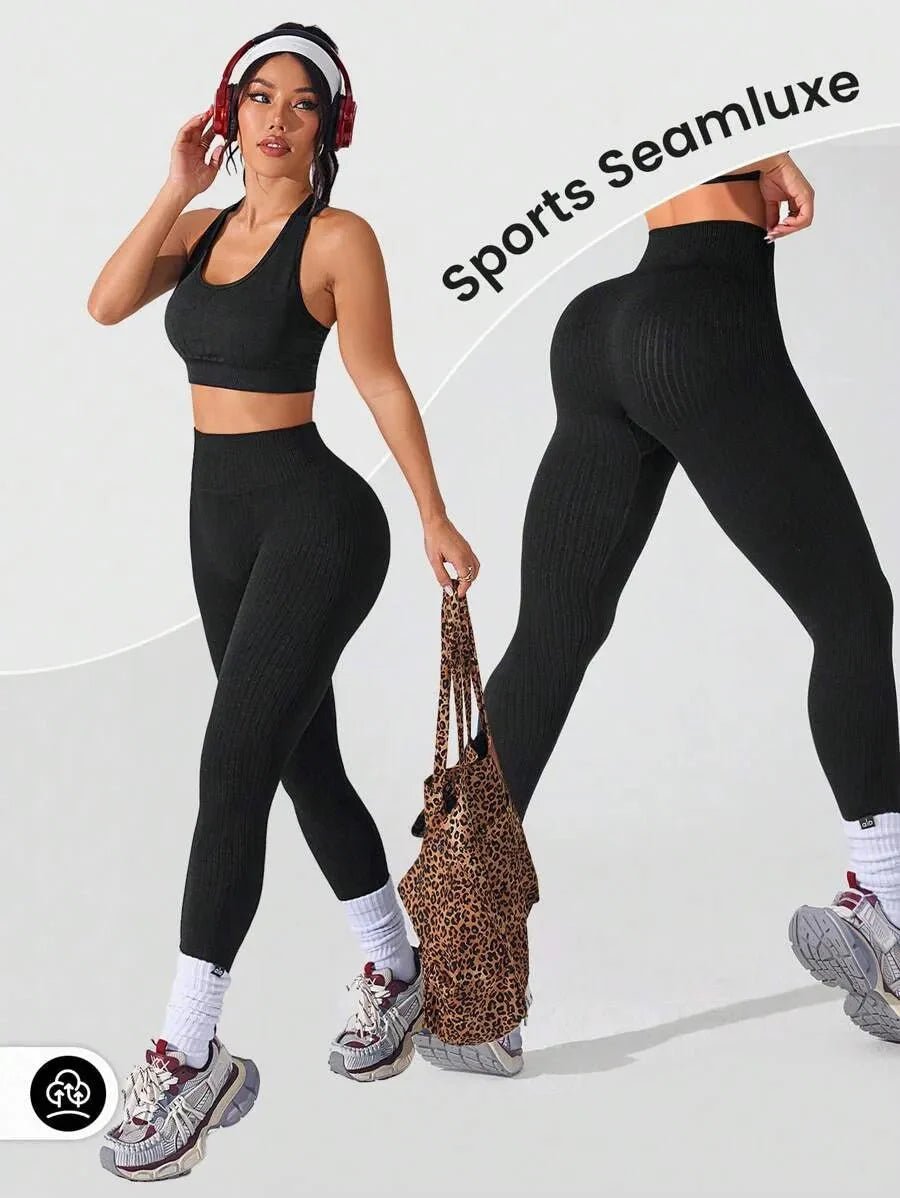 Gerippte nahtlose Leggings - Ironfit