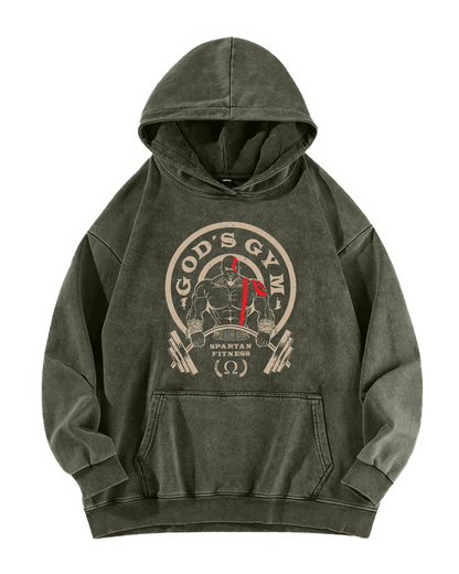 GOD'S GYM WASHED HOODIE - Ironfit
