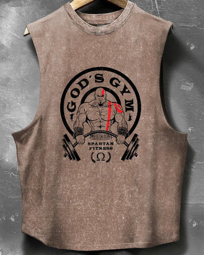 GOD'S GYM WASHED SLEEVELESS TANK - Ironfit