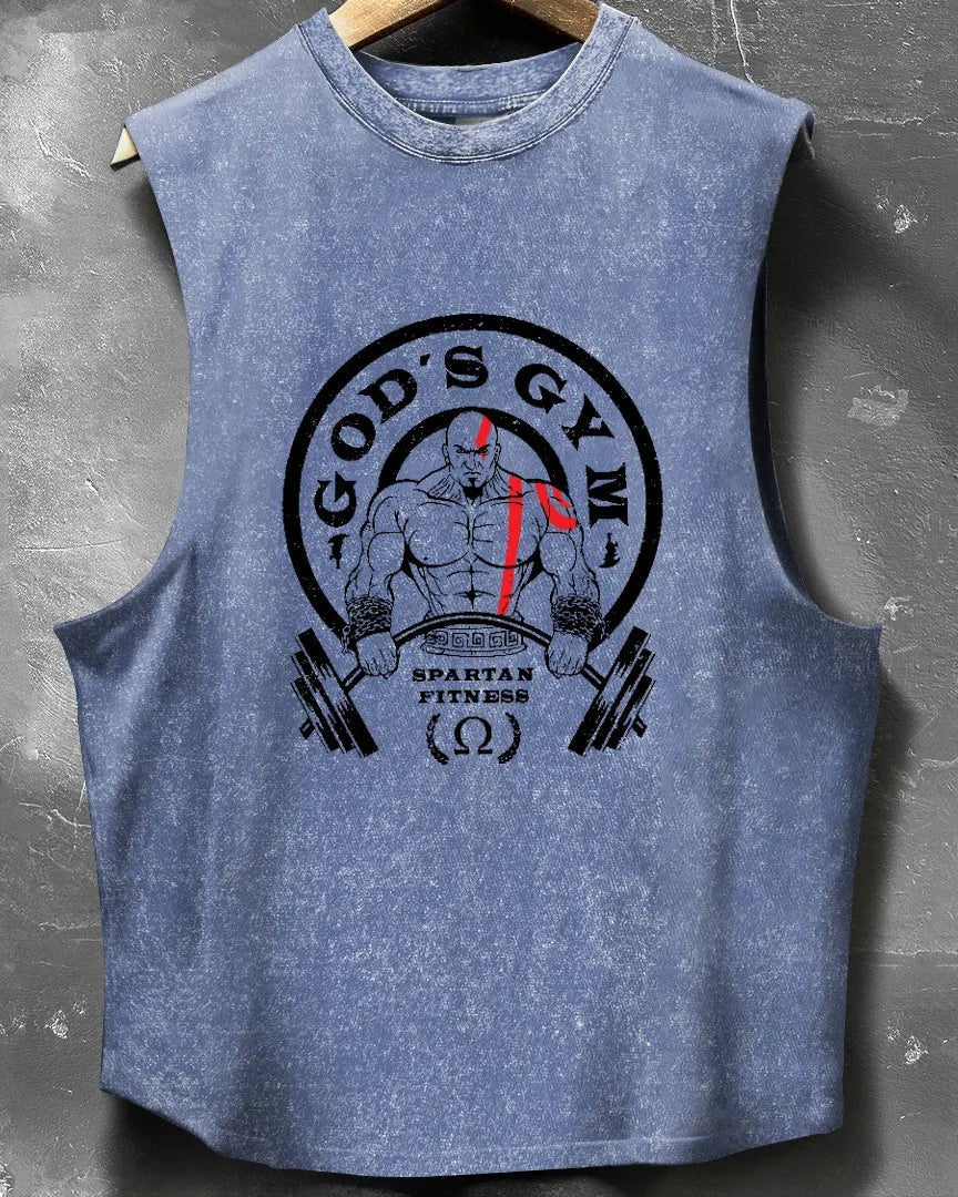 GOD'S GYM WASHED SLEEVELESS TANK - Ironfit