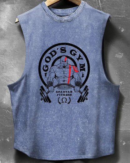 GOD'S GYM WASHED SLEEVELESS TANK - Ironfit
