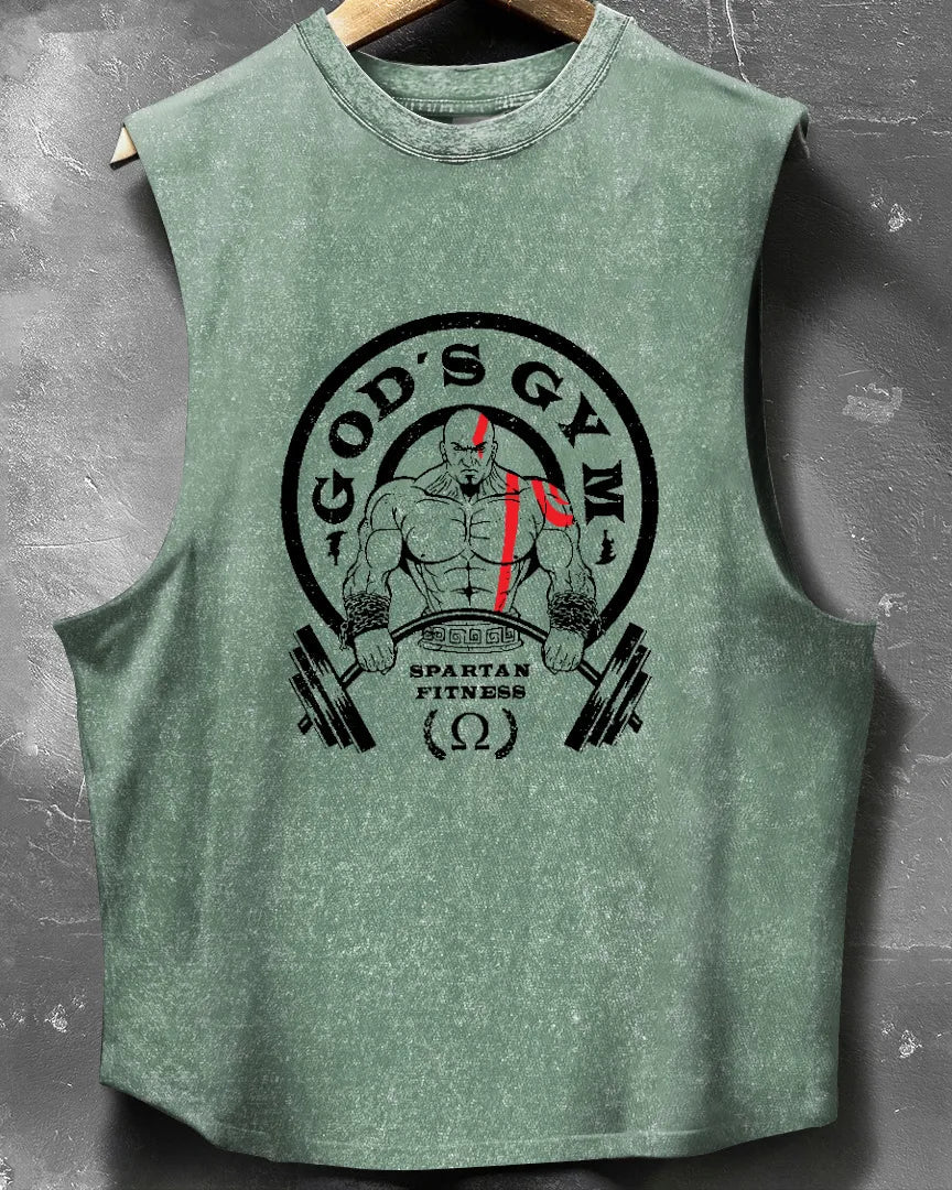 GOD'S GYM WASHED SLEEVELESS TANK - Ironfit