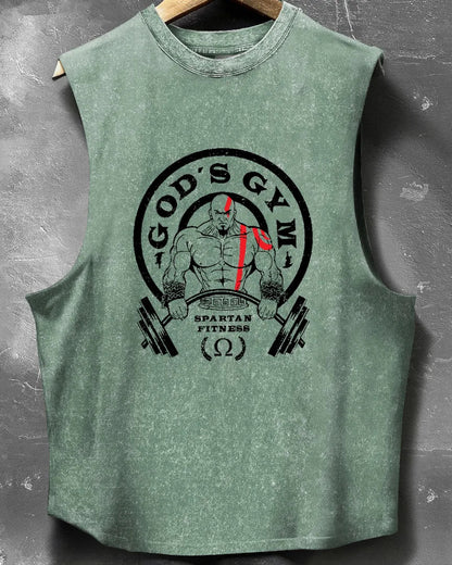 GOD'S GYM WASHED SLEEVELESS TANK - Ironfit