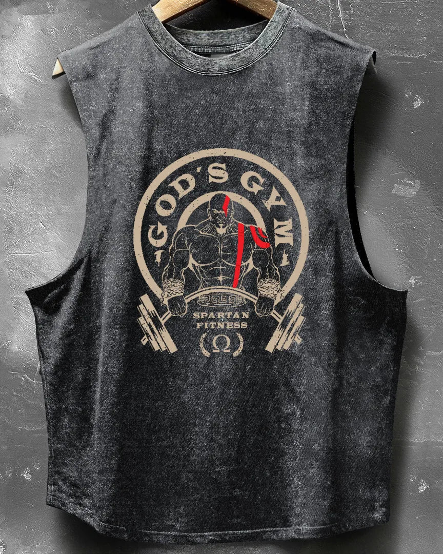 GOD'S GYM WASHED SLEEVELESS TANK - Ironfit