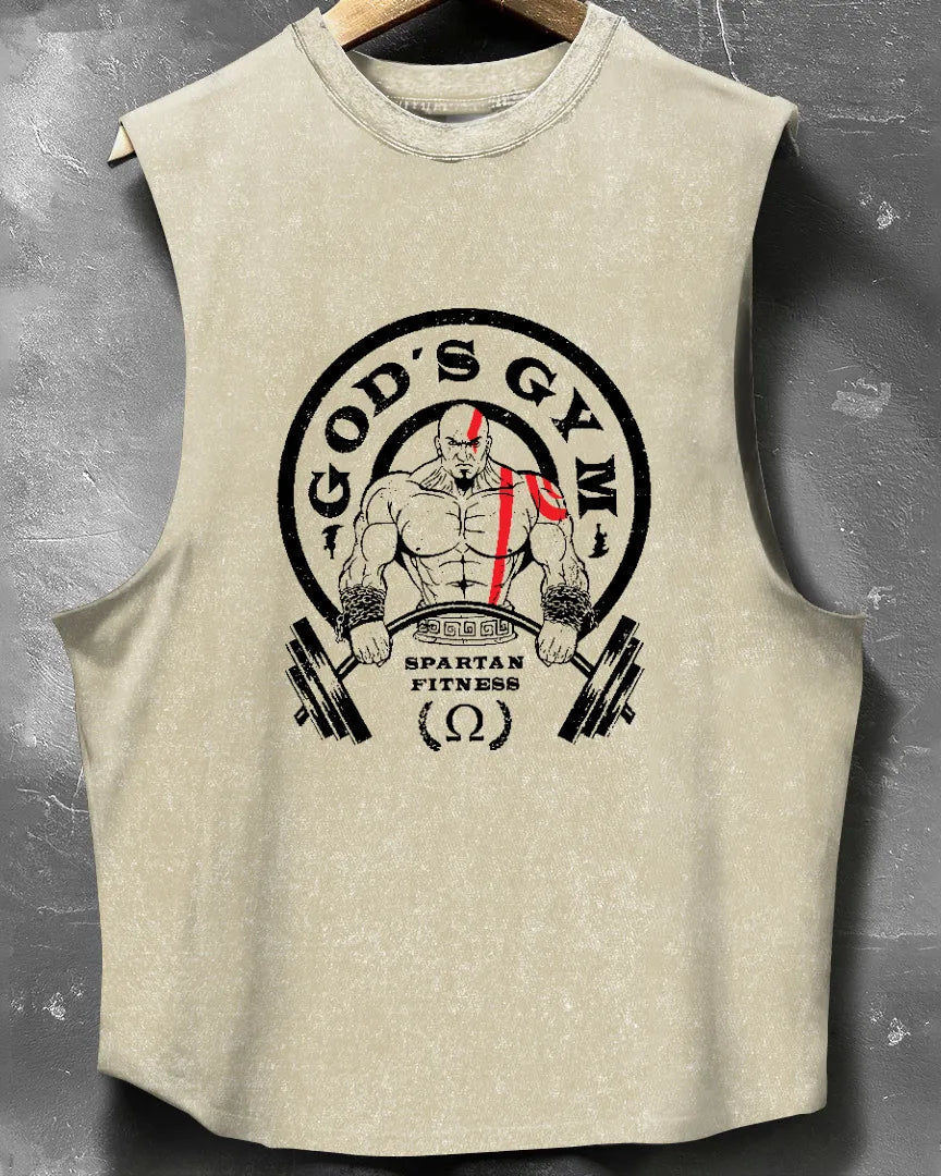 GOD'S GYM WASHED SLEEVELESS TANK - Ironfit