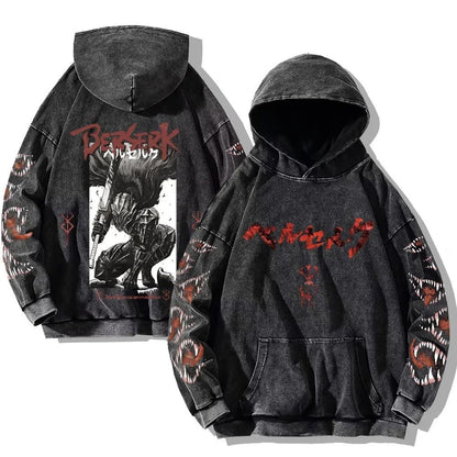 Gothic Vintage Wasch-Hoodie – Retro Oversized - Gymfit