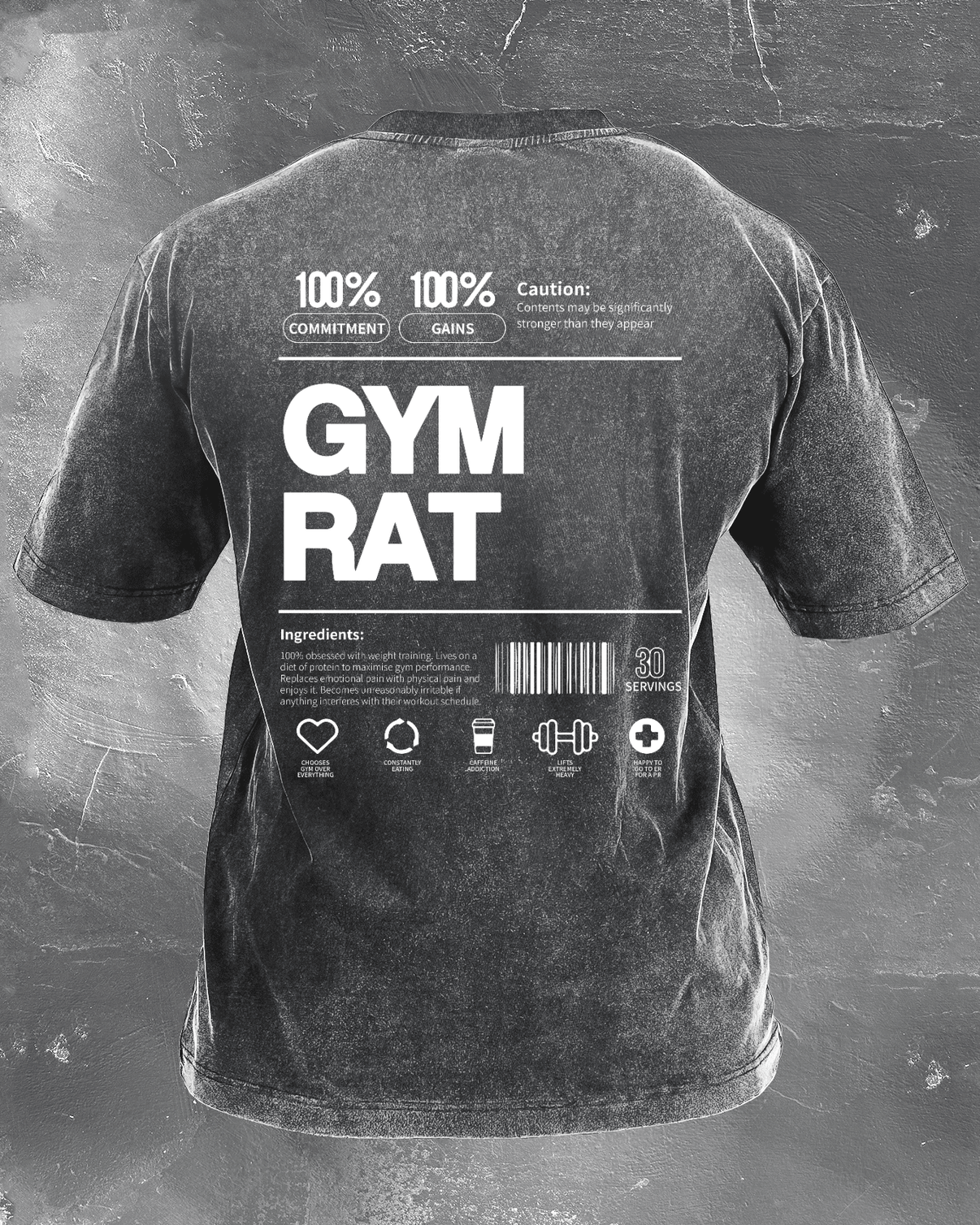 GYM RAT WASHED T - SHIRT - Ironfit