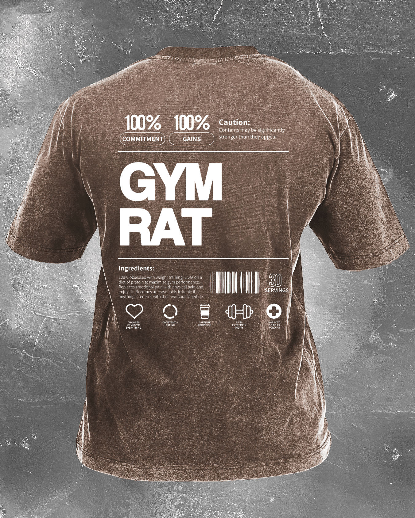 GYM RAT WASHED T - SHIRT - Ironfit