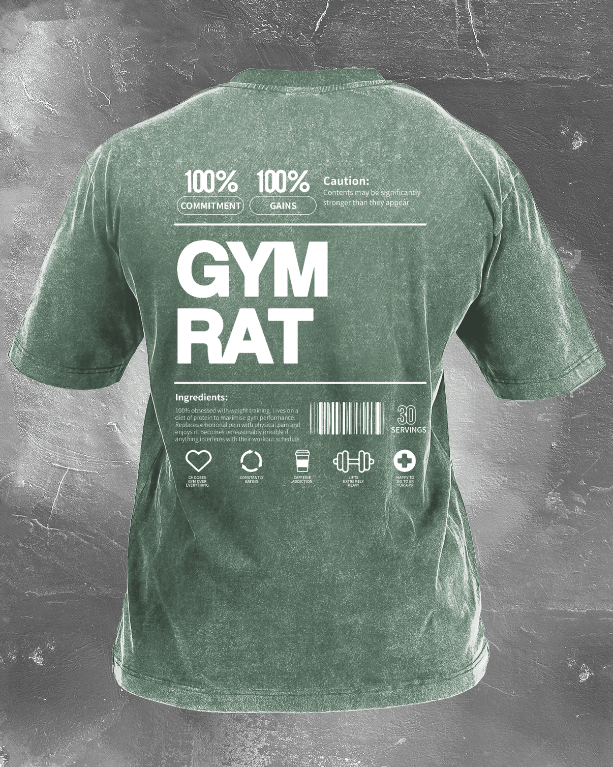 GYM RAT WASHED T - SHIRT - Ironfit