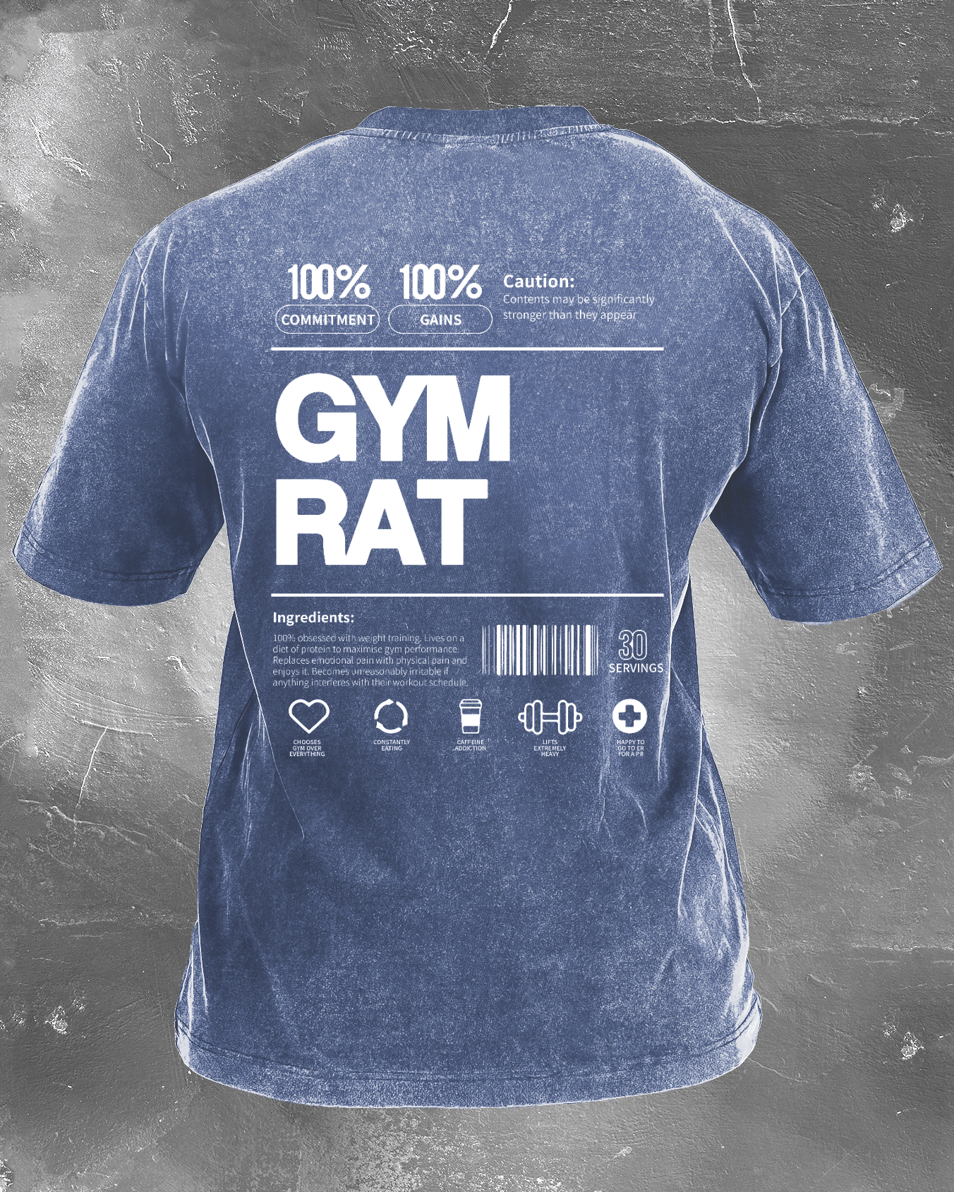 GYM RAT WASHED T - SHIRT - Ironfit