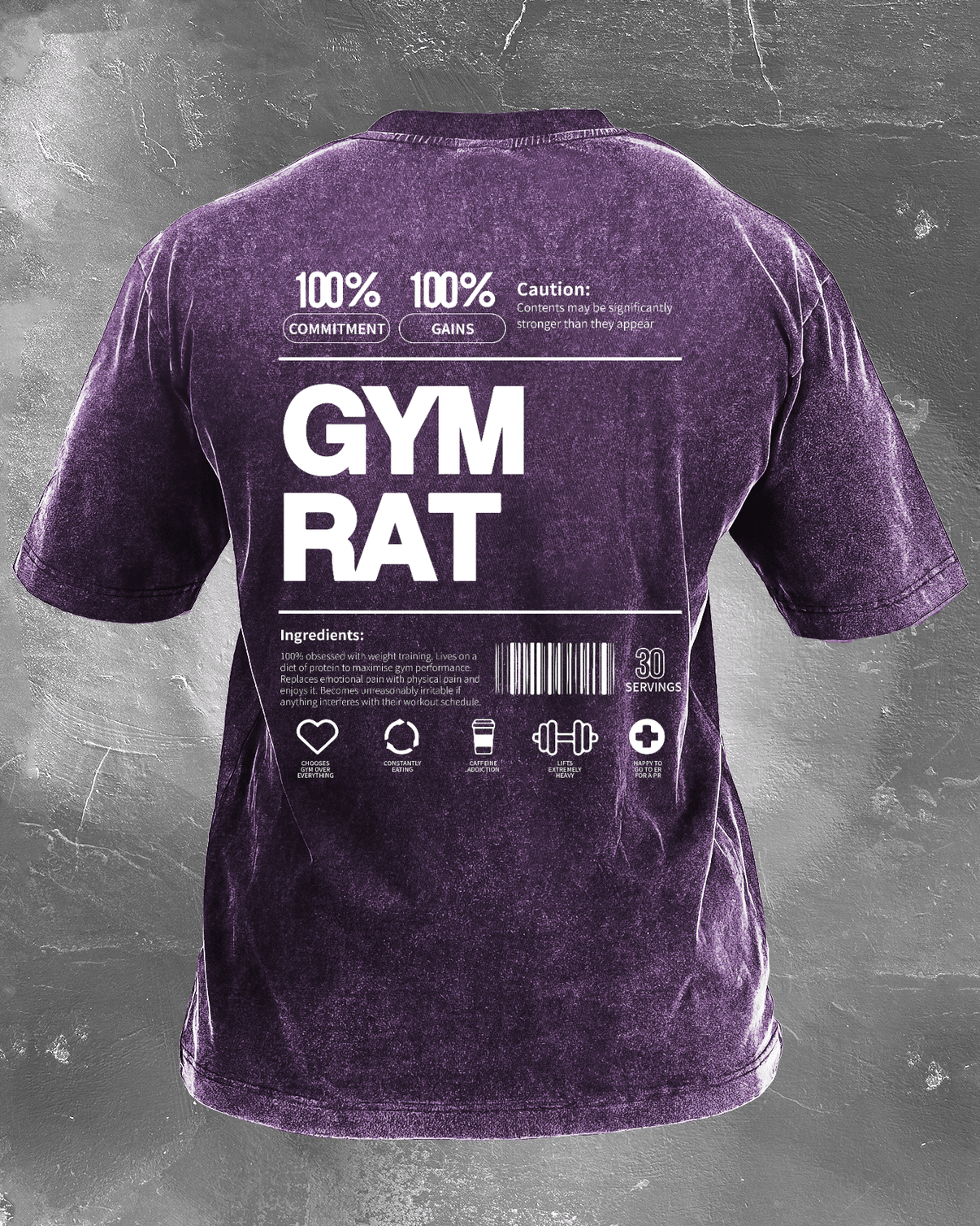 GYM RAT WASHED T - SHIRT - Ironfit