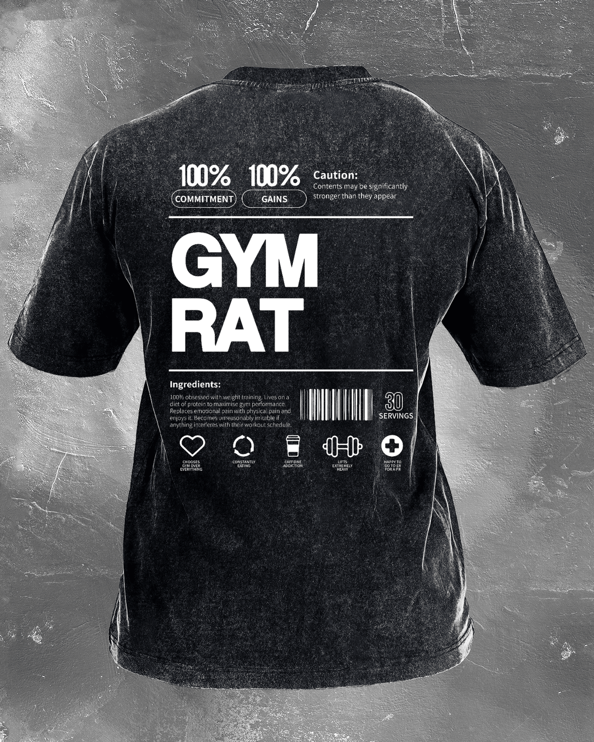 GYM RAT WASHED T - SHIRT - Ironfit