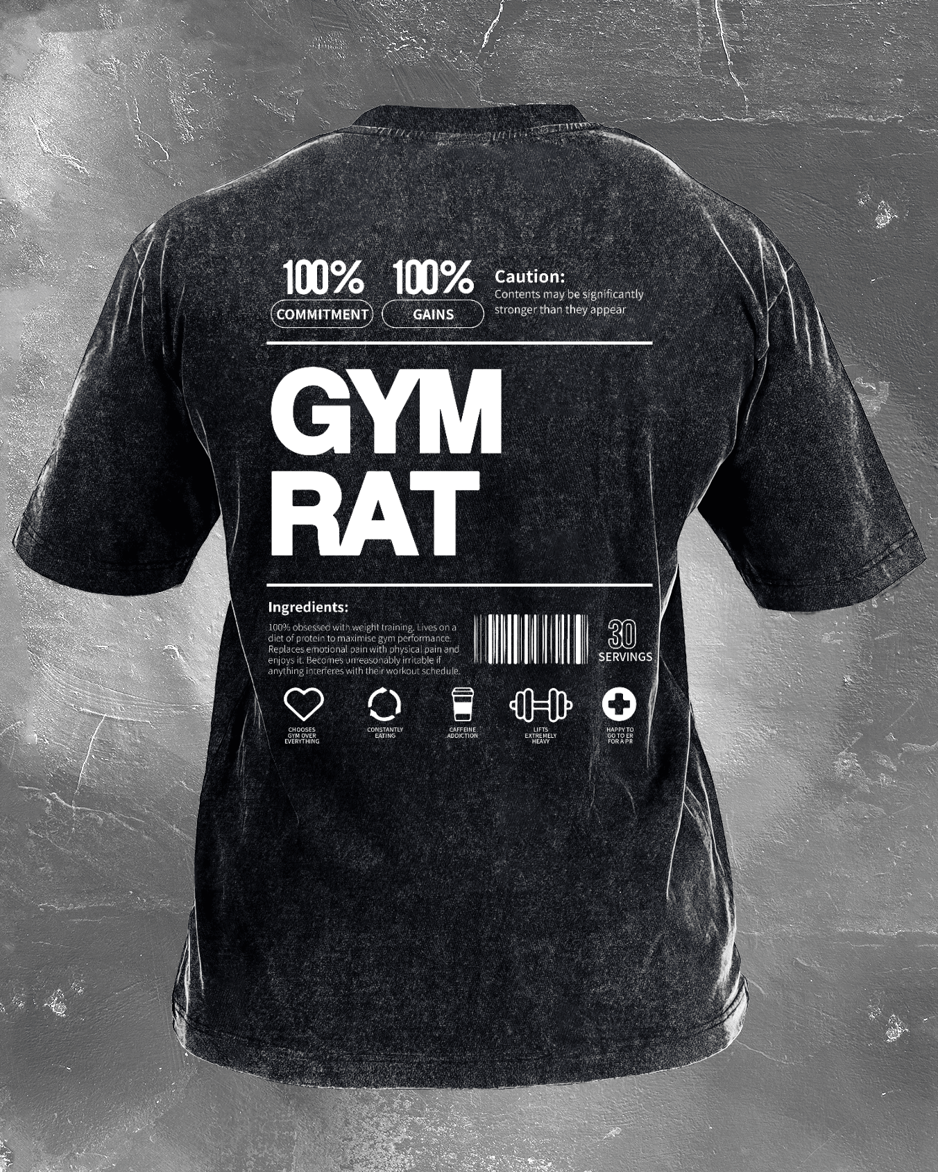 GYM RAT WASHED T - SHIRT - Ironfit