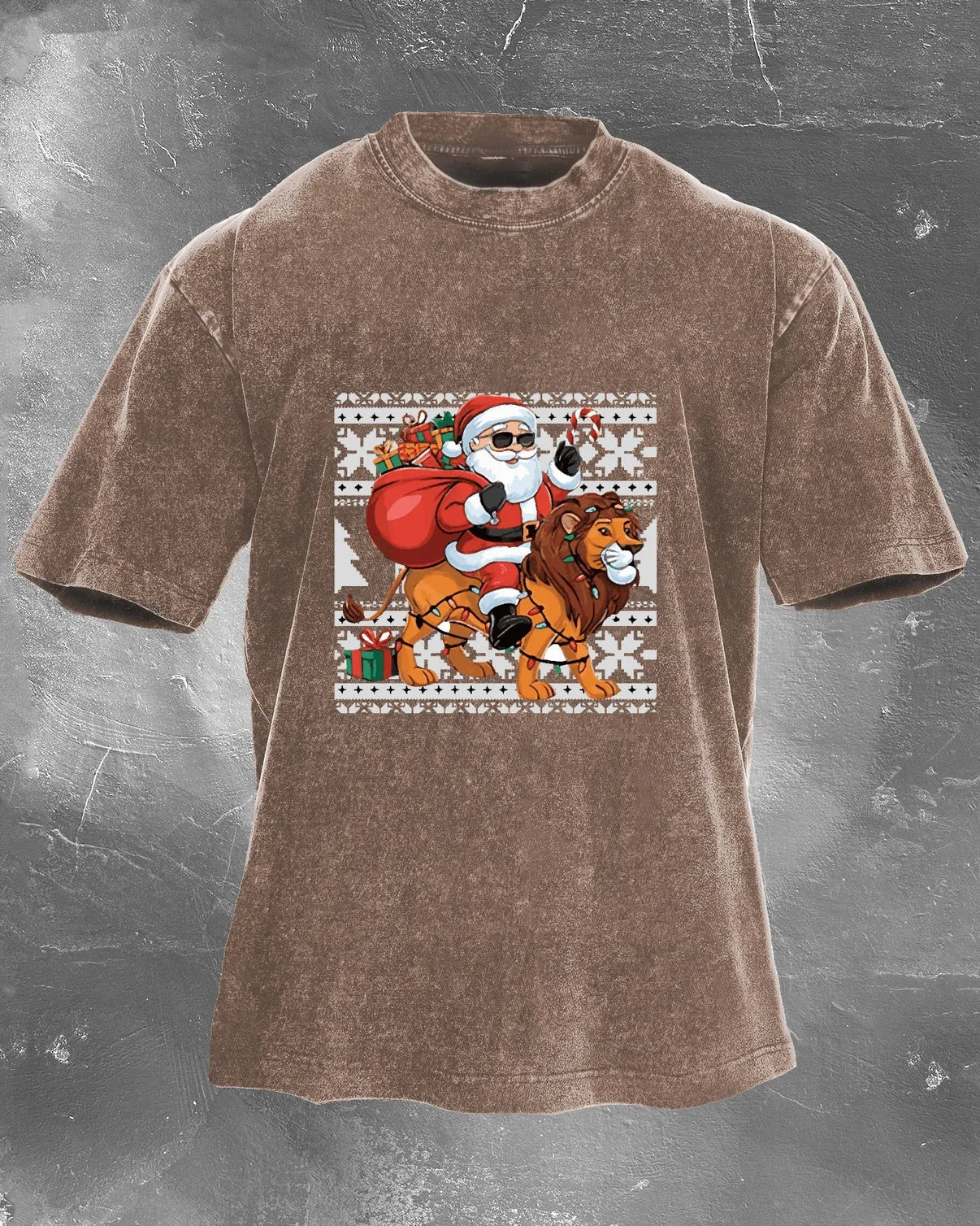 GYMFIT SANTA RIDE WASHED T-SHIRT - Gymfit