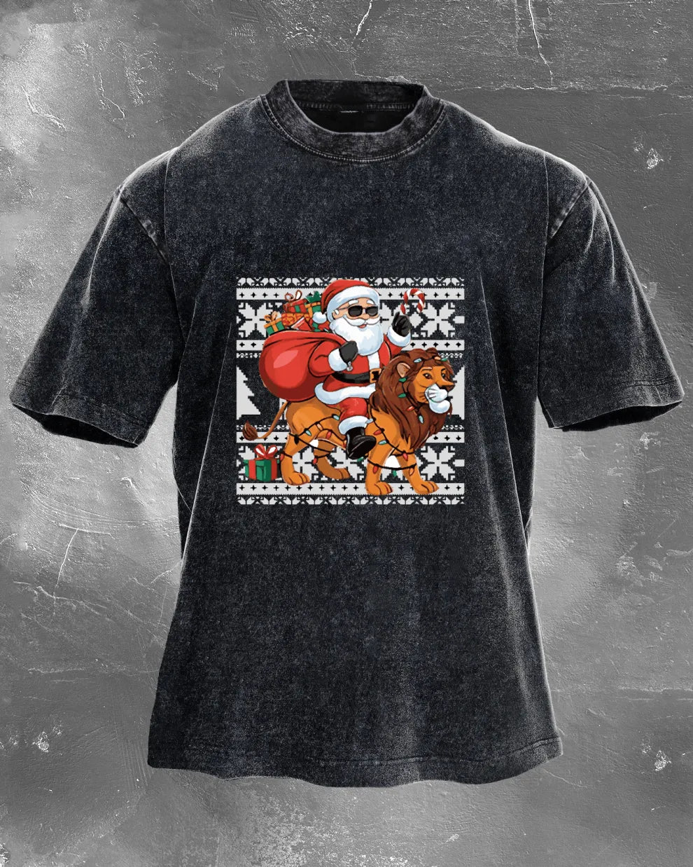 GYMFIT SANTA RIDE WASHED T-SHIRT - Gymfit
