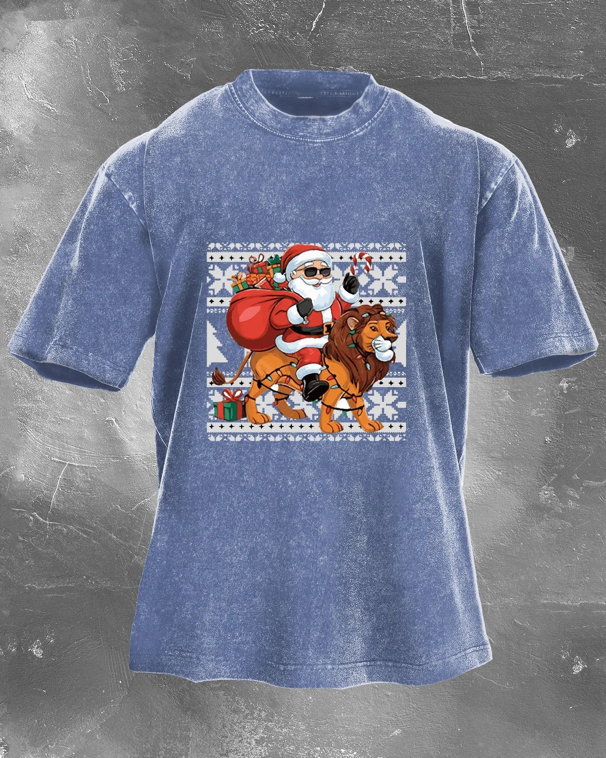 GYMFIT SANTA RIDE WASHED T-SHIRT - Gymfit