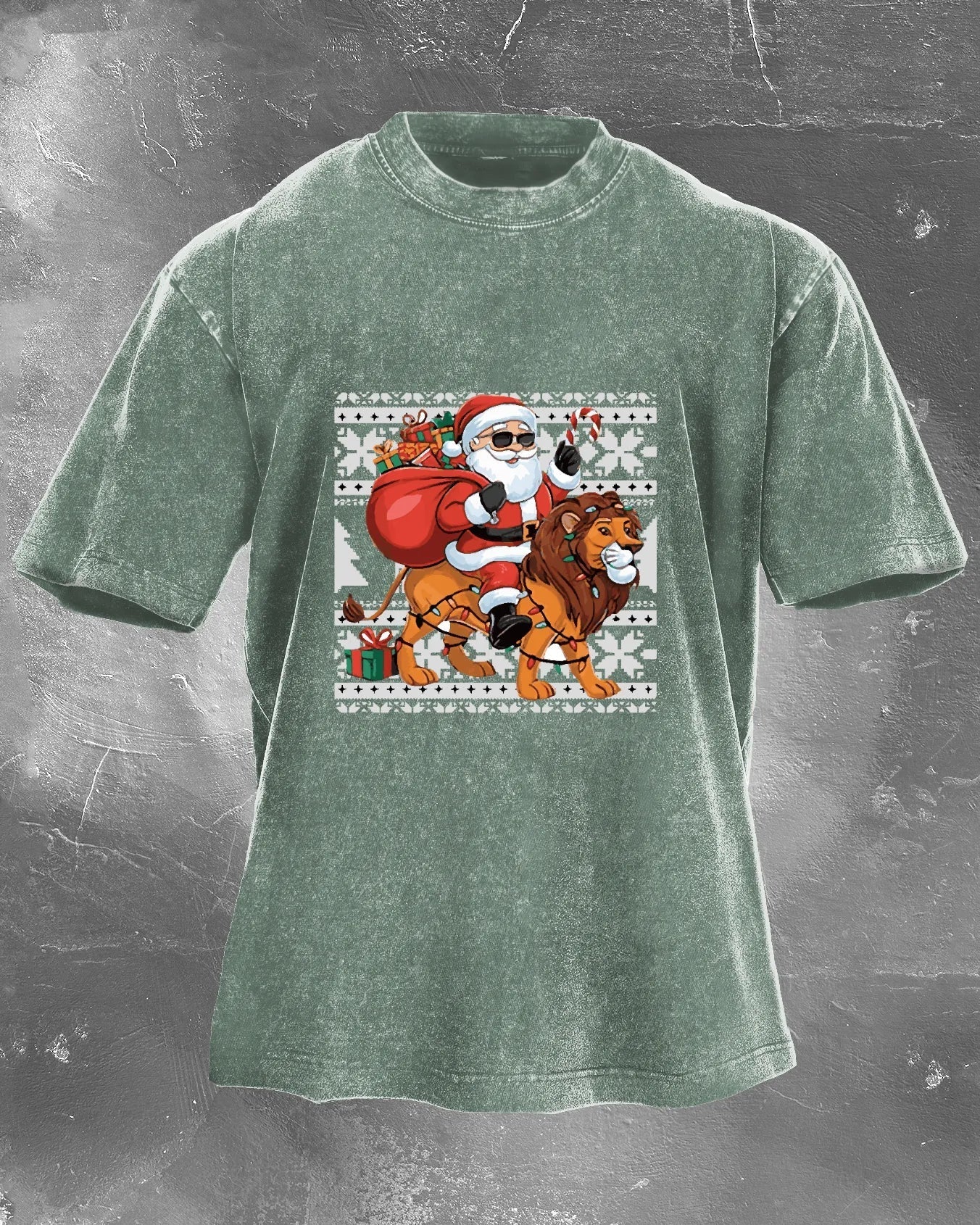 GYMFIT SANTA RIDE WASHED T-SHIRT - Gymfit