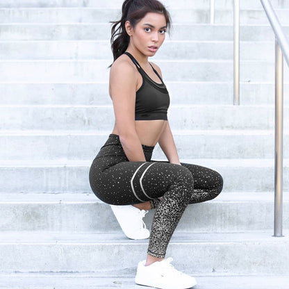 Gymfit - Glänzende Streifen Leggings - Gymfit