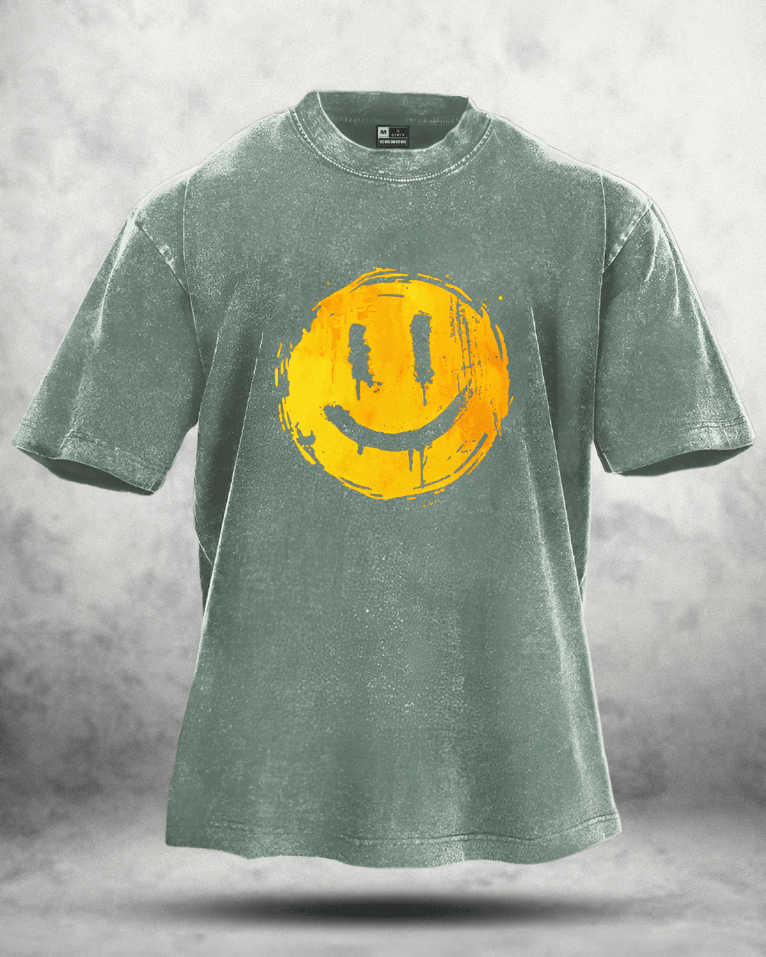 HAPPY SMILEY WASHED T - SHIRT - Ironfit