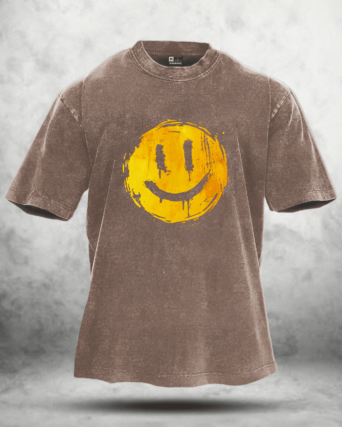 HAPPY SMILEY WASHED T - SHIRT - Ironfit