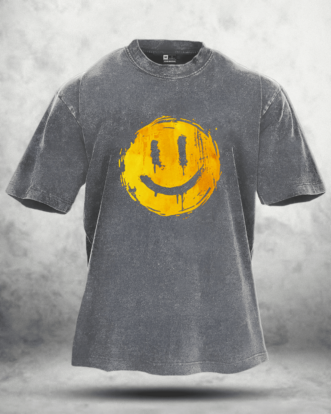 HAPPY SMILEY WASHED T - SHIRT - Ironfit
