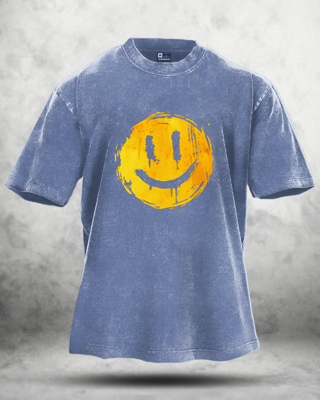 HAPPY SMILEY WASHED T - SHIRT - Ironfit