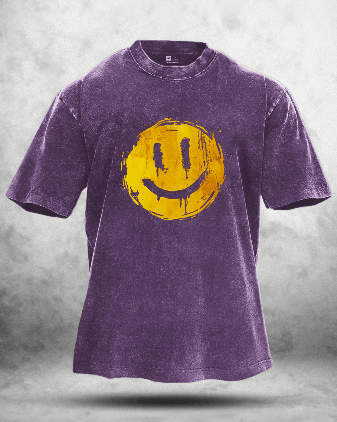 HAPPY SMILEY WASHED T - SHIRT - Ironfit