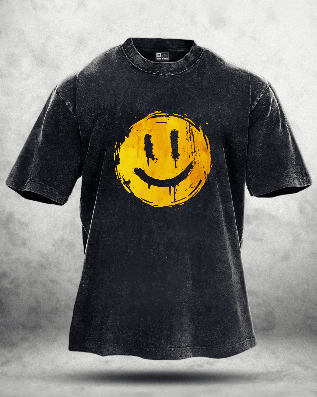 HAPPY SMILEY WASHED T - SHIRT - Ironfit