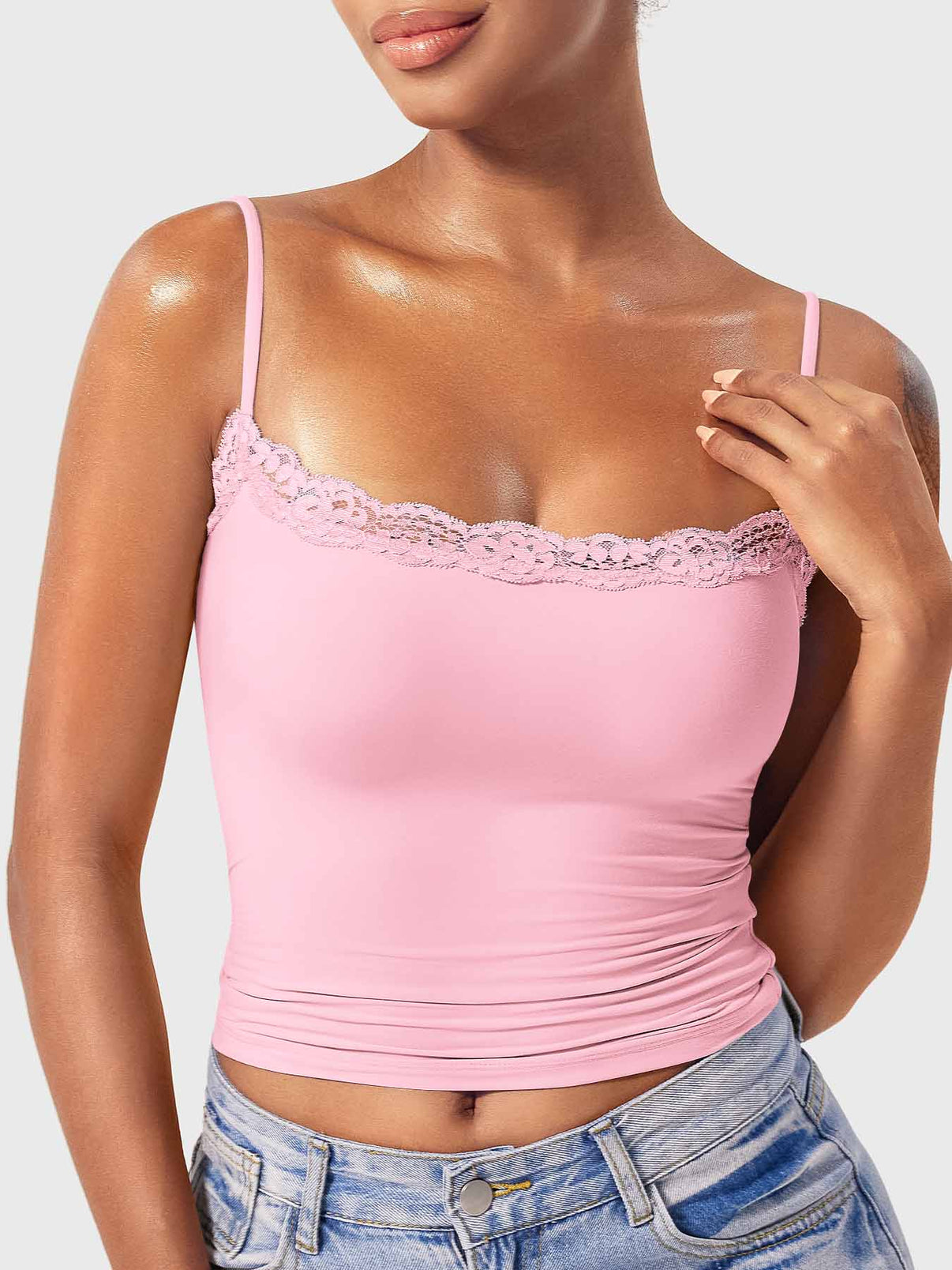 Ironfit Annabely Square Neck Lace Tank - Ironfit