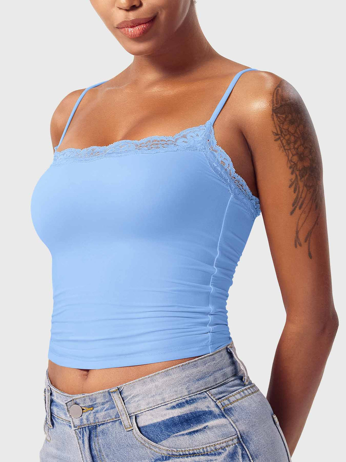 Ironfit Annabely Square Neck Lace Tank - Ironfit