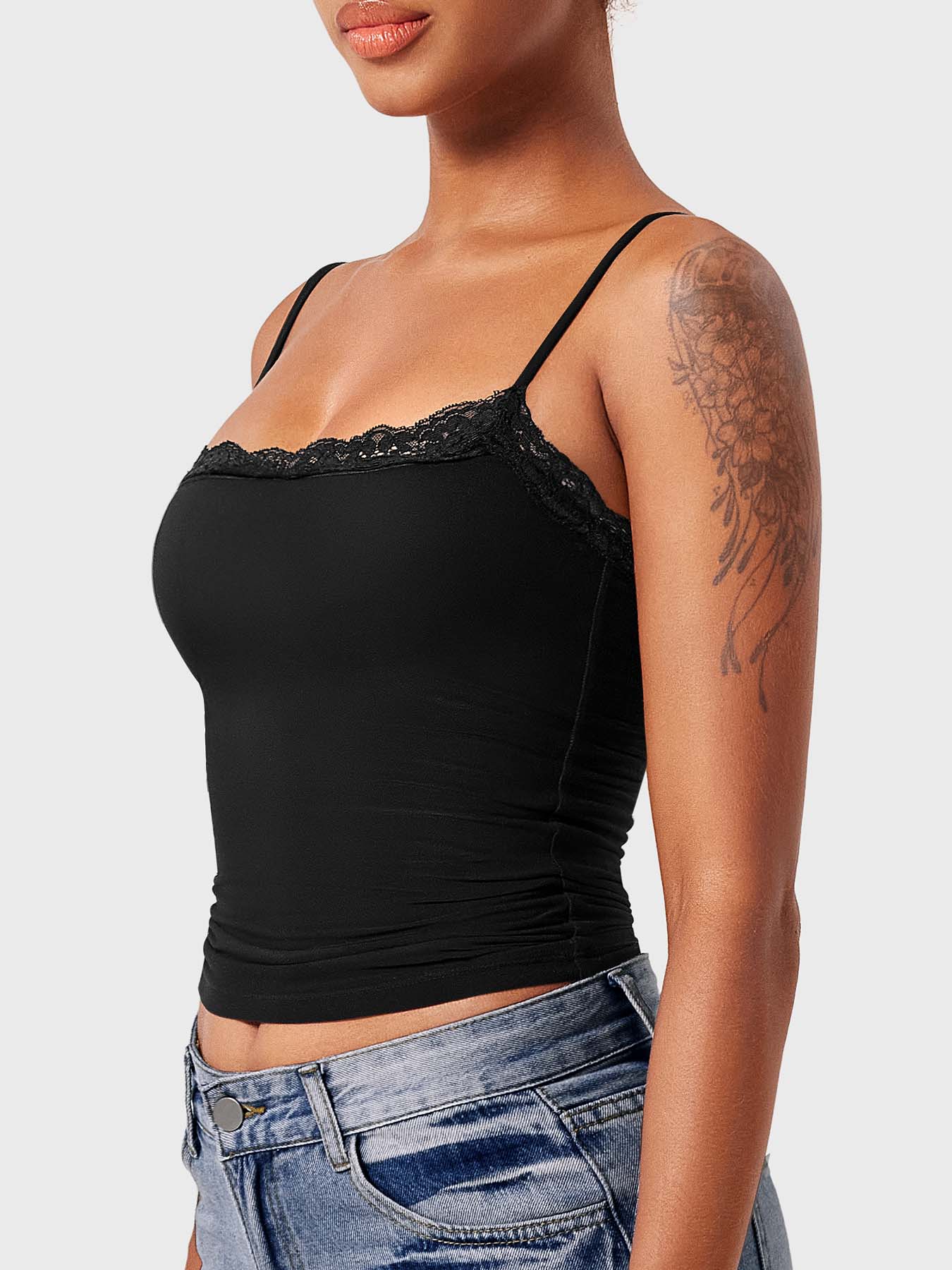 Ironfit Annabely Square Neck Lace Tank - Ironfit