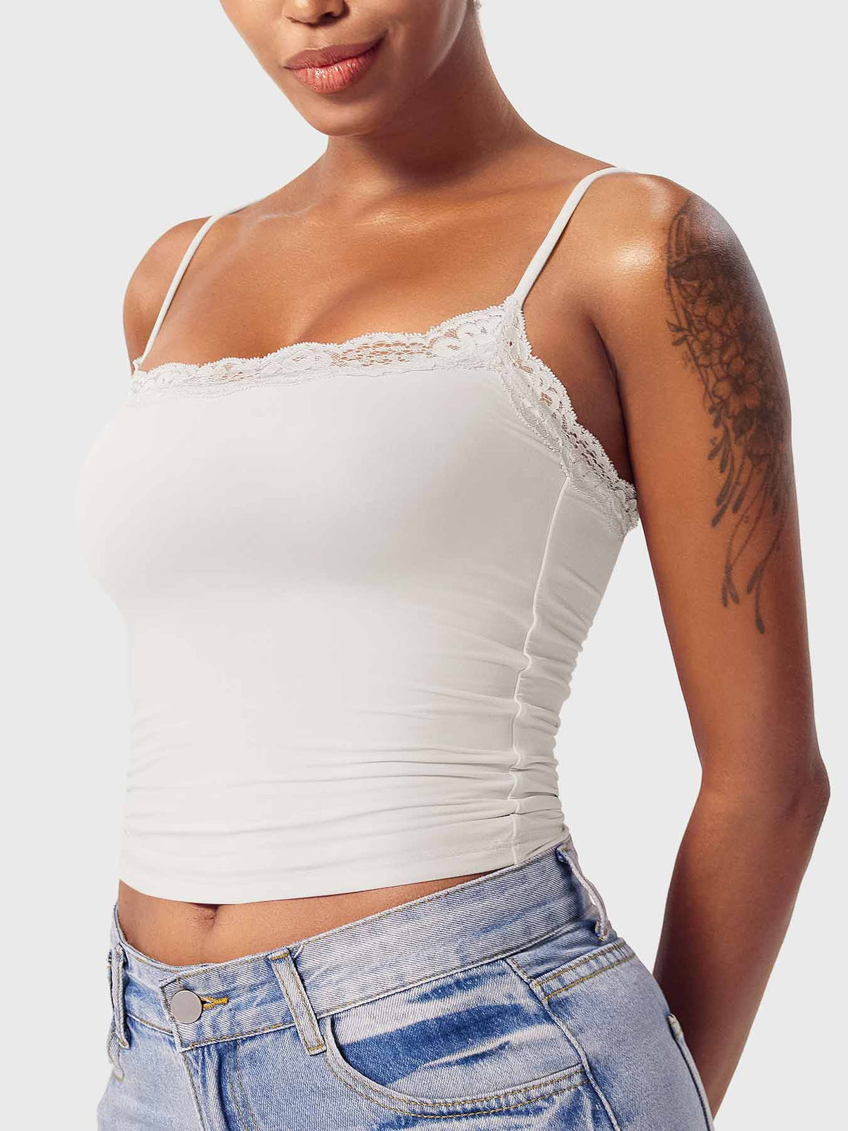 Ironfit Annabely Square Neck Lace Tank - Ironfit