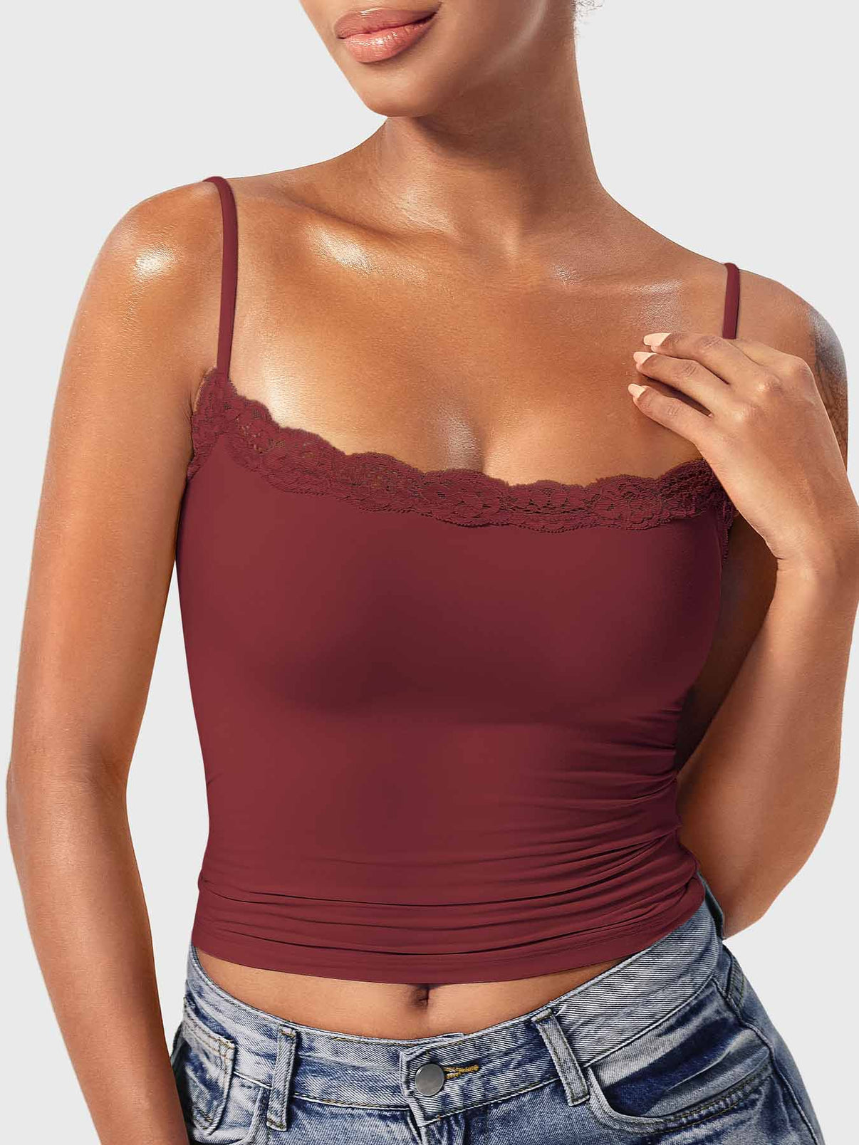 Ironfit Annabely Square Neck Lace Tank - Ironfit