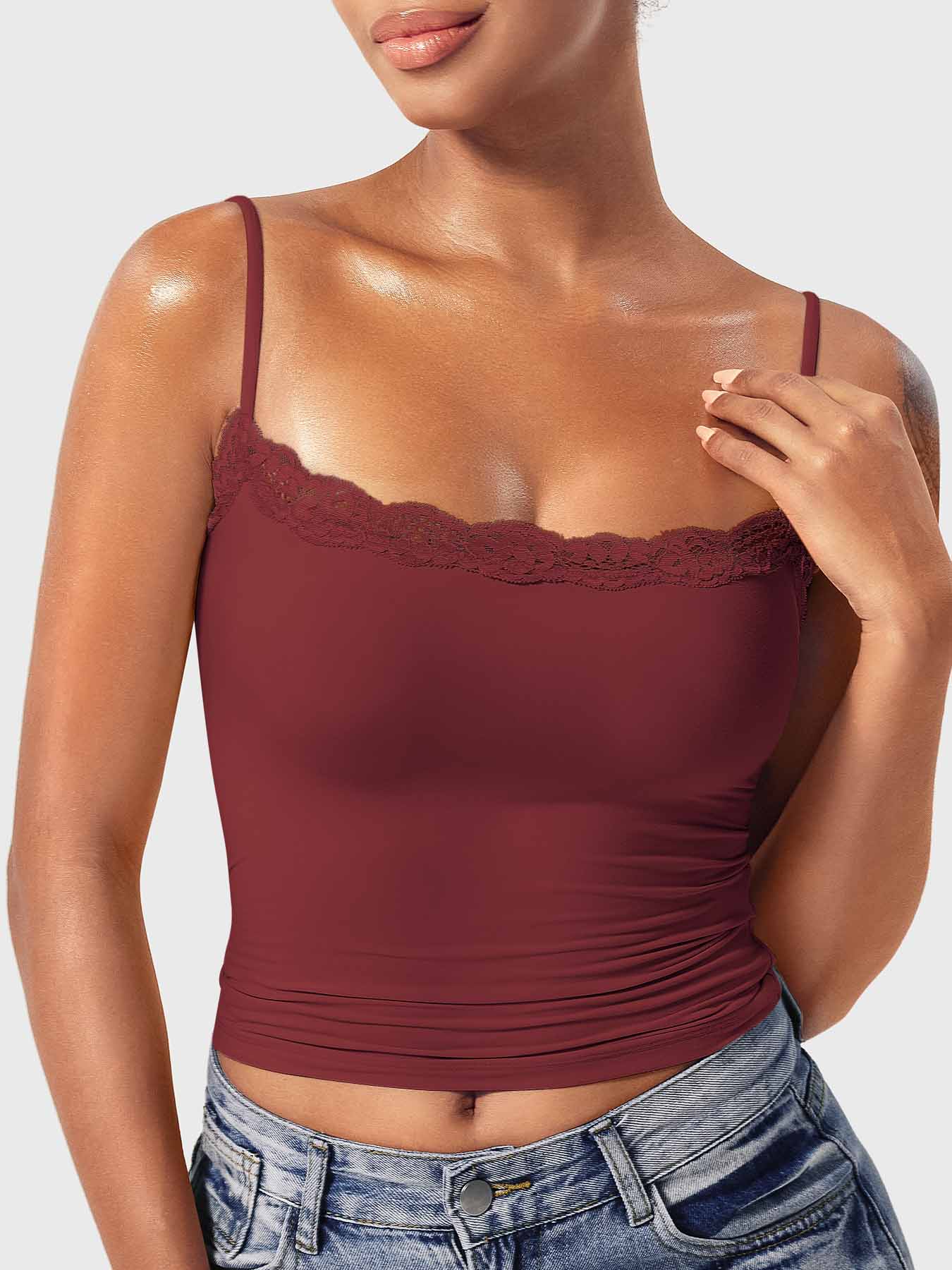 Ironfit Annabely Square Neck Lace Tank - Ironfit