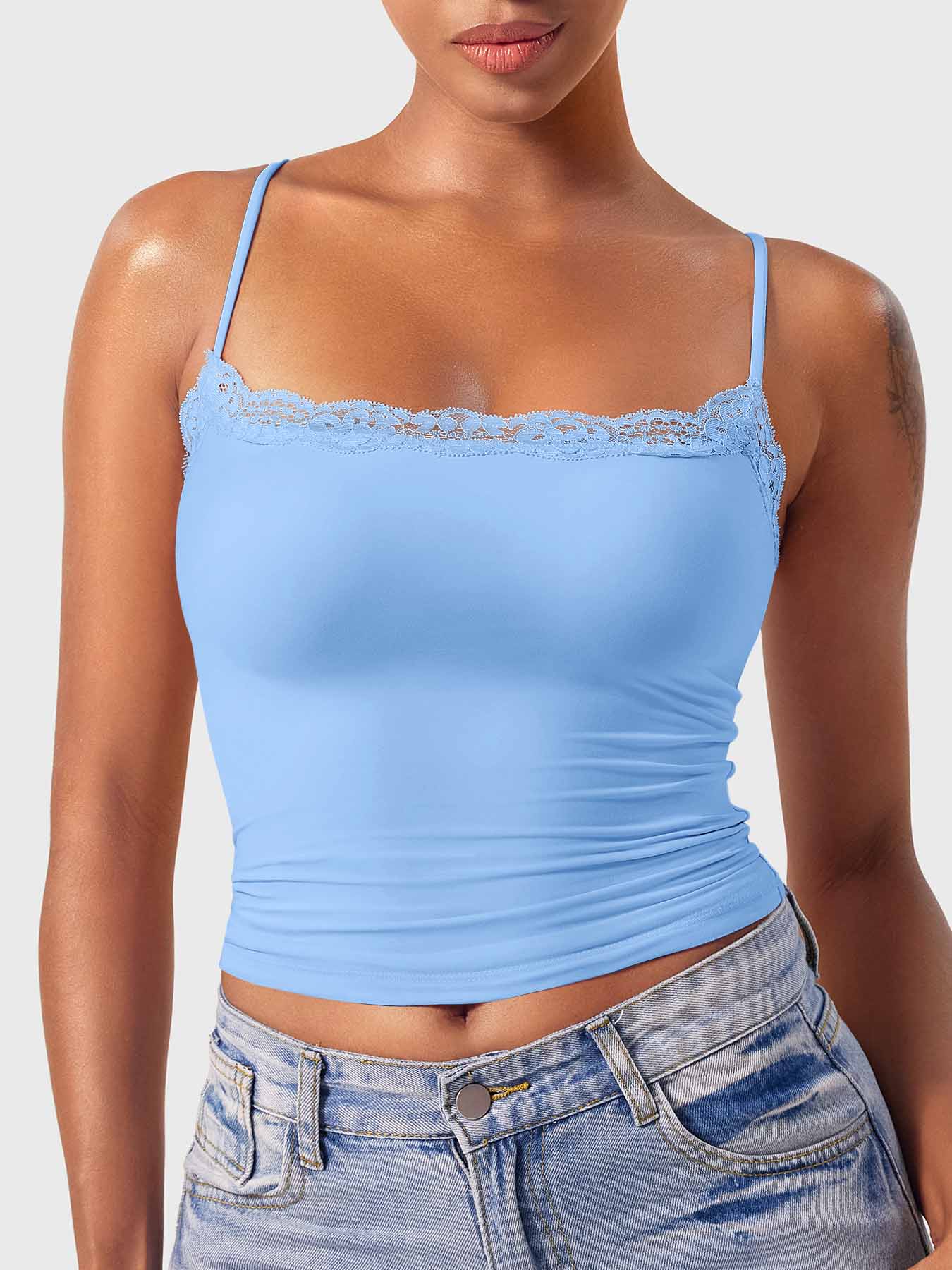Ironfit Annabely Square Neck Lace Tank - Ironfit