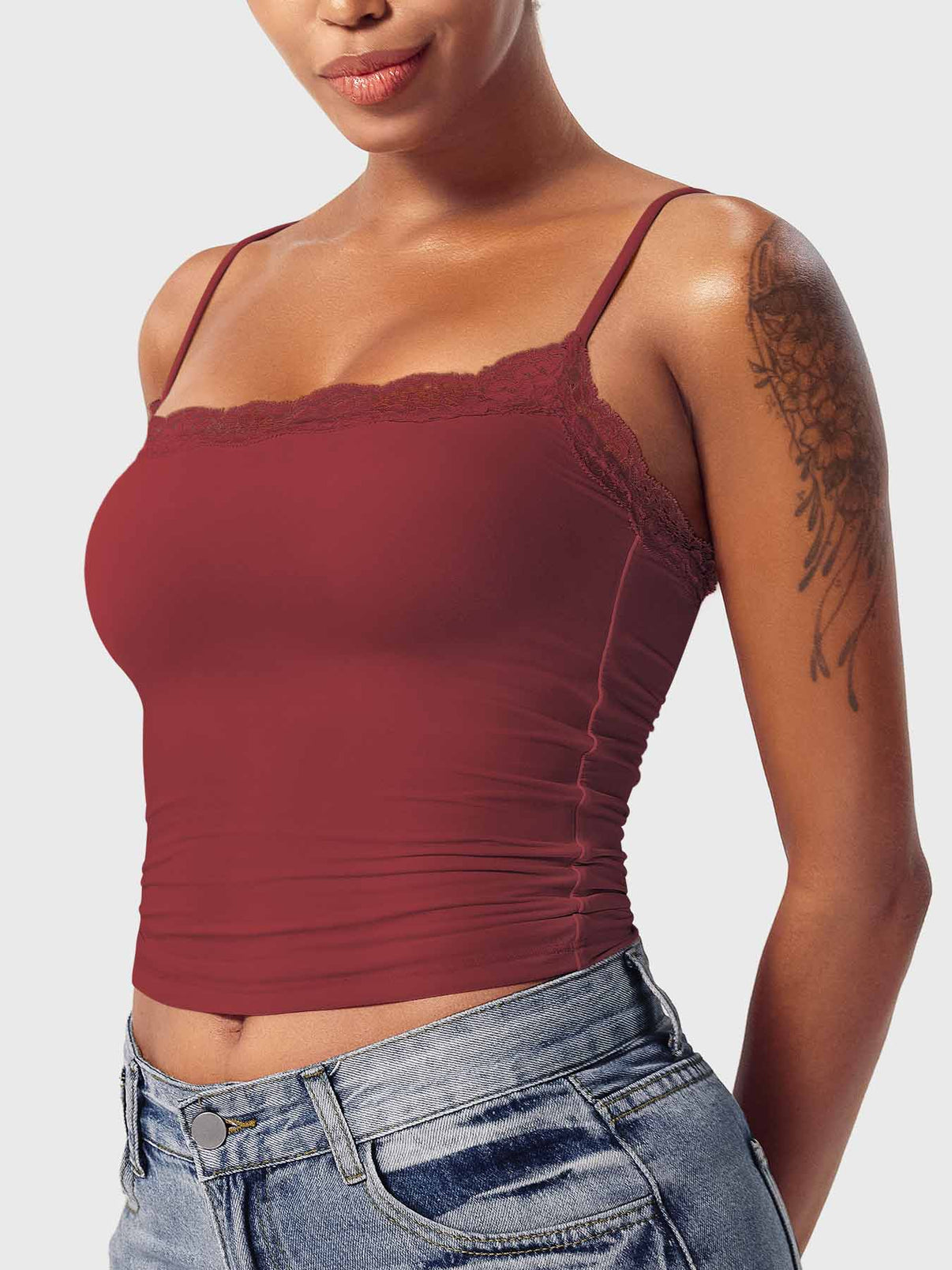 Ironfit Annabely Square Neck Lace Tank - Ironfit