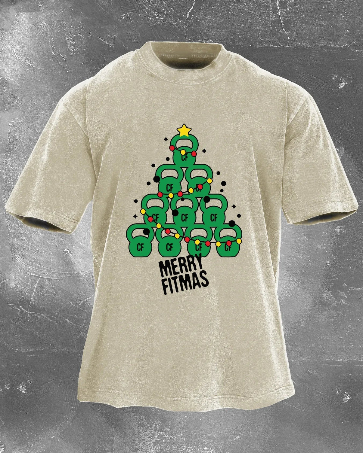 IRONFIT FRÖHLICHE FITMAS GEWASCHENES T - SHIRT - Ironfit