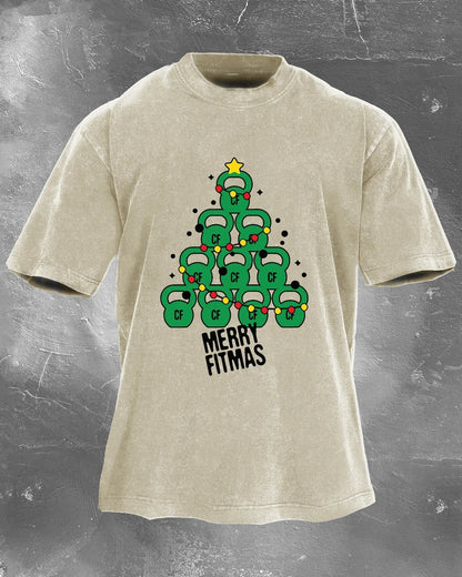 IRONFIT FRÖHLICHE FITMAS GEWASCHENES T - SHIRT - Ironfit