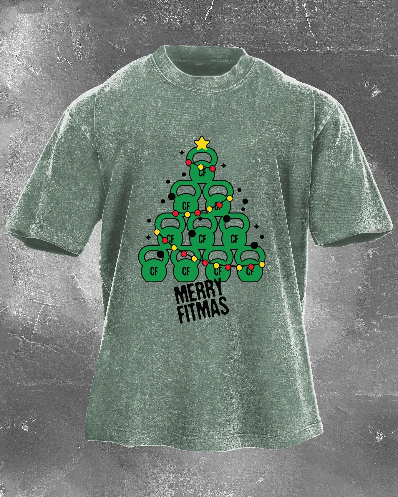 IRONFIT FRÖHLICHE FITMAS GEWASCHENES T - SHIRT - Ironfit
