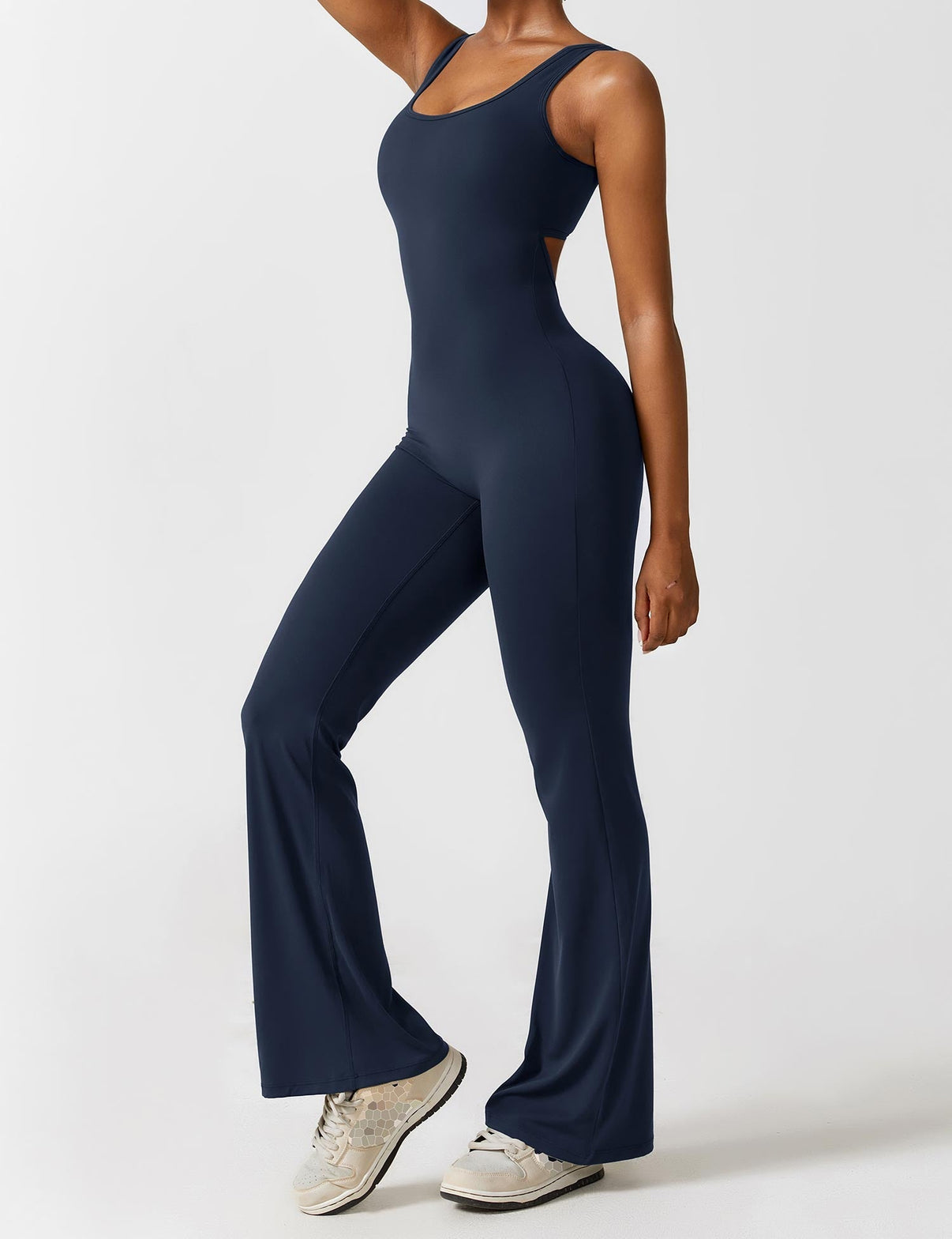 Ironfit Jumpsuit mit V - Rücken und Schlaghose - Ironfit