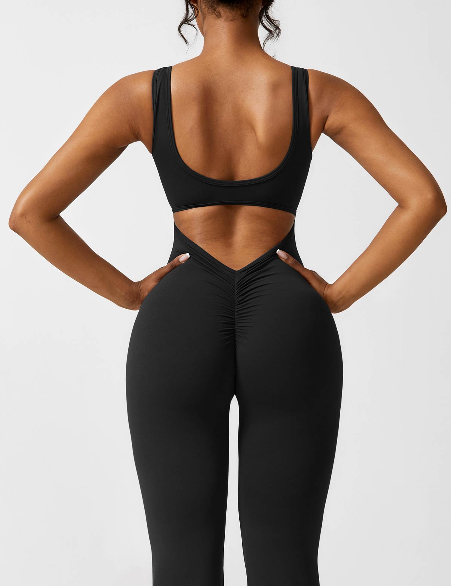Ironfit Jumpsuit mit V - Rücken und Schlaghose - Ironfit