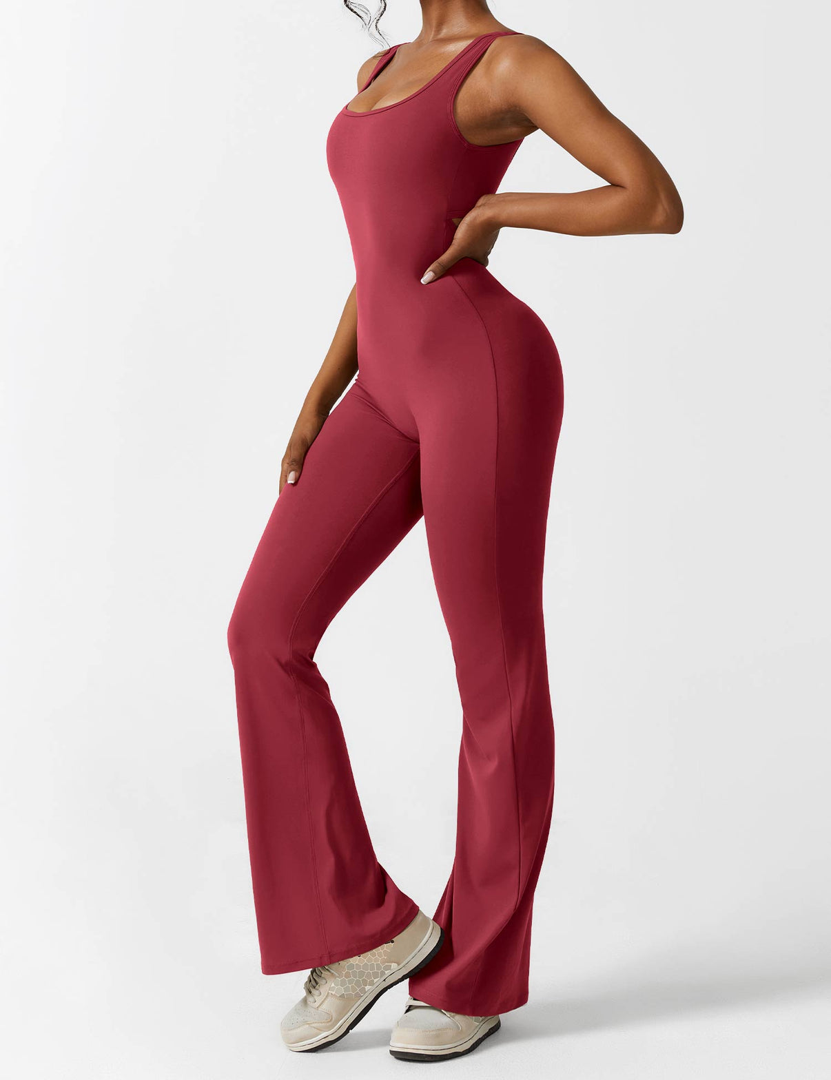 Ironfit Jumpsuit mit V - Rücken und Schlaghose - Ironfit