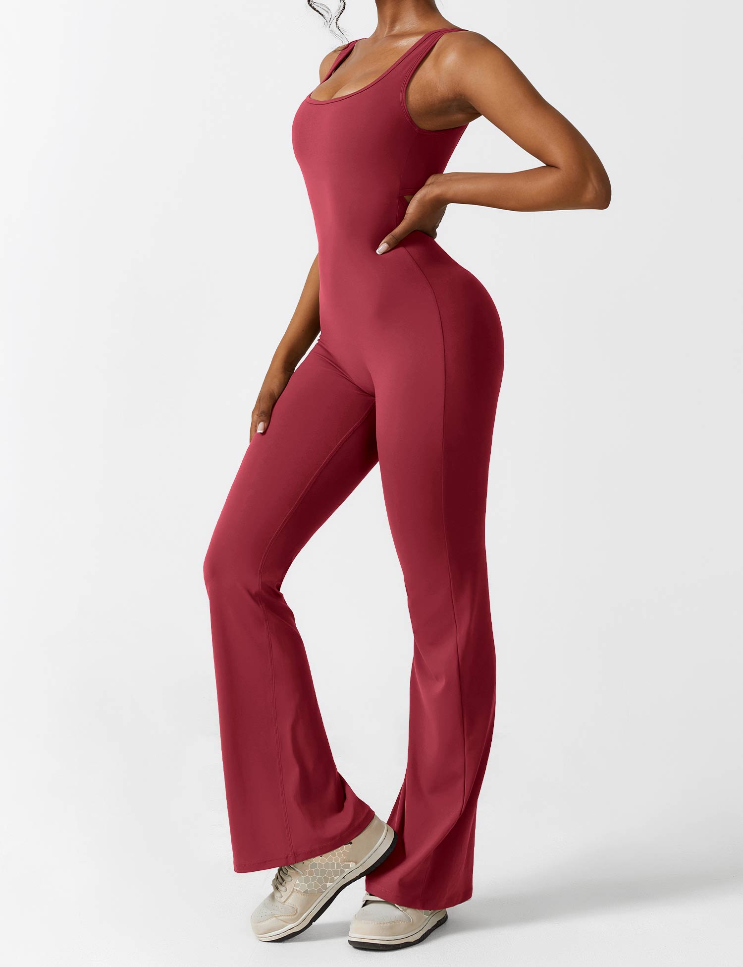 Ironfit Jumpsuit mit V - Rücken und Schlaghose - Ironfit