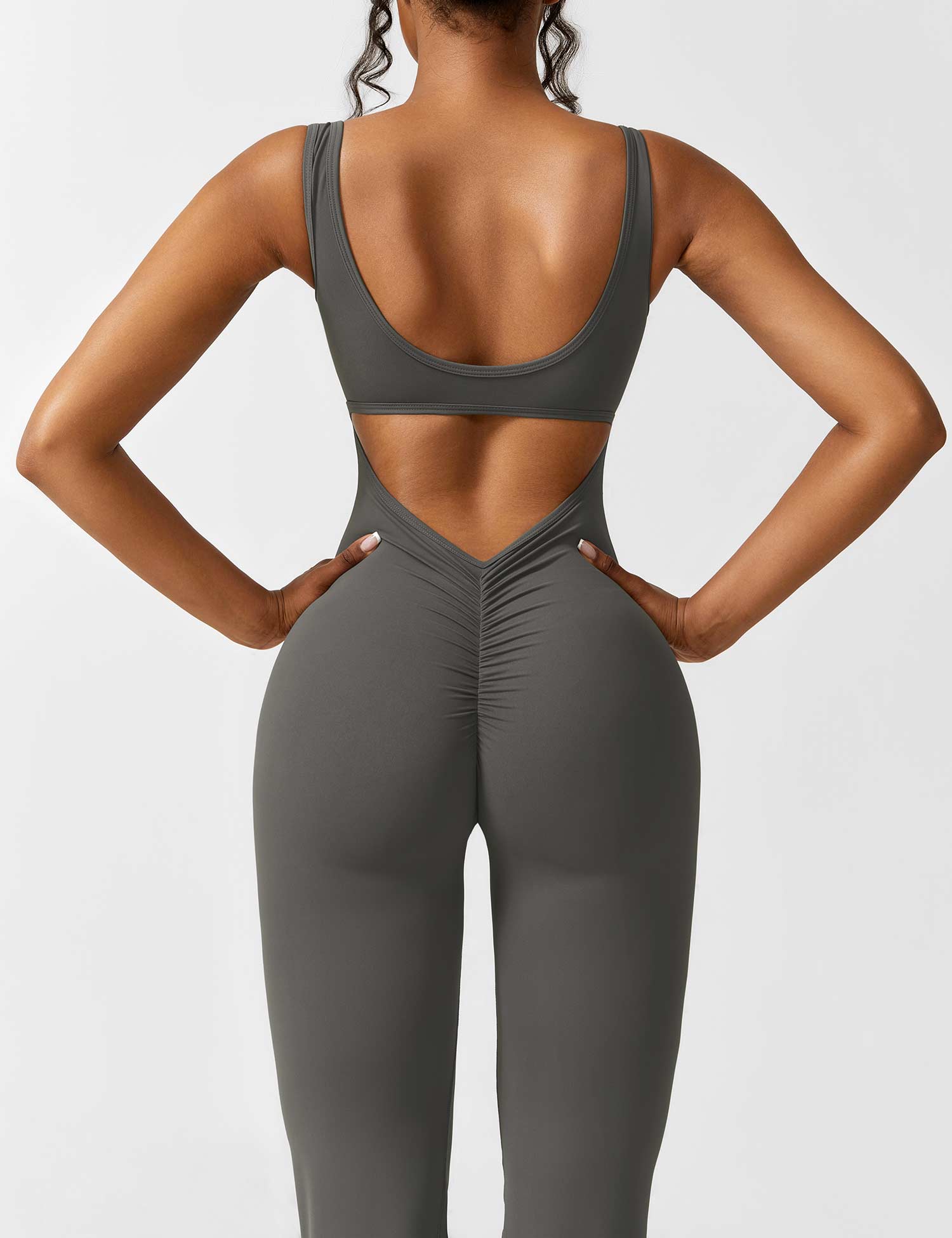 Ironfit Jumpsuit mit V - Rücken und Schlaghose - Ironfit