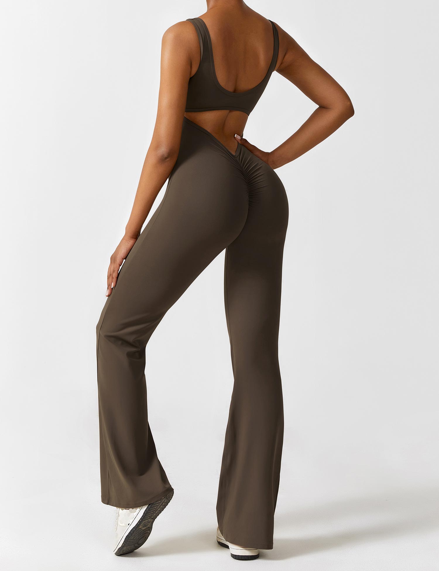 Ironfit Jumpsuit mit V - Rücken und Schlaghose - Ironfit
