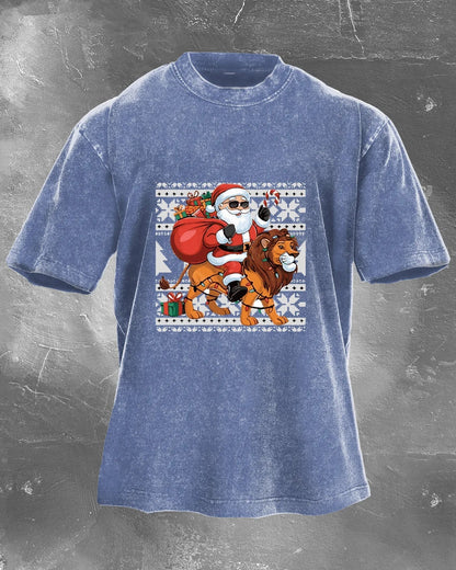 IRONFIT SANTA RIDE WASHED T - SHIRT - Ironfit